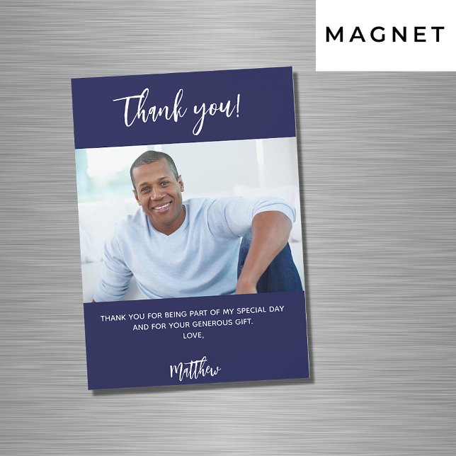 Navy-Blue-Foto danke Magnet (Von Creator hochgeladen)