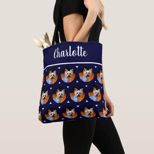 Navy Blue, Foto für Haustiere und Monogramm Tasche (Von Nahem)