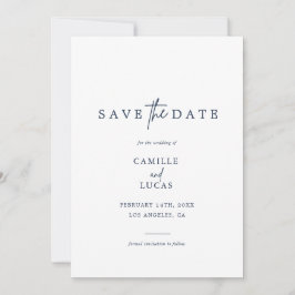 Navy Blue Foto Save the Dates Einladung