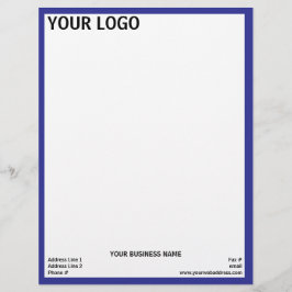 Navy Blue Frame Generic Adaptable Briefbogen