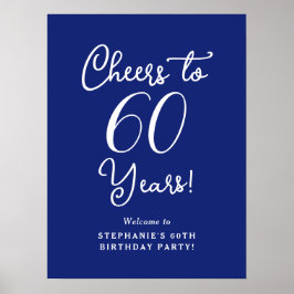 Navy Blue freut sich 60 Jahre Geburtstag Begrüßung Poster
