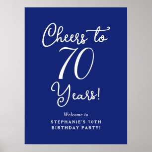 Navy Blue freut sich 70 Jahre Geburtstag Begrüßung Poster