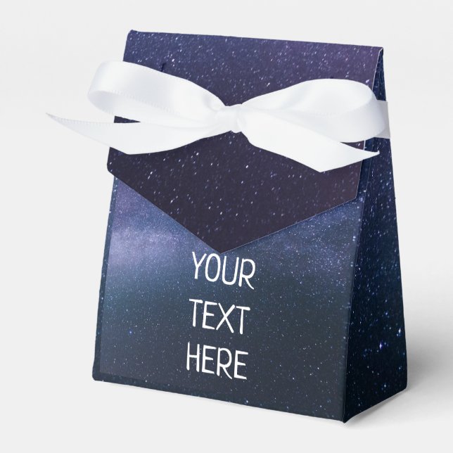 Navy Blue Galaxy Starry Night Stars Moderne Vorlie Geschenkschachtel (Vorderseite)