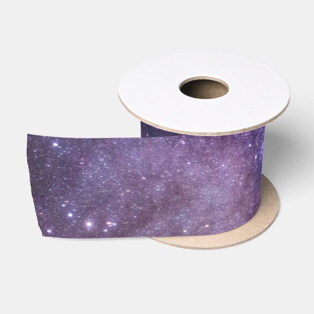 Navy Blue Galaxy Starry Night Stars Satin Ribbon Satinband (Spule)