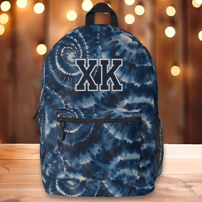 Navy Blue Gefärbte Krawatte Preppy Custom Monogram Bedruckter Rucksack (Von Creator hochgeladen)