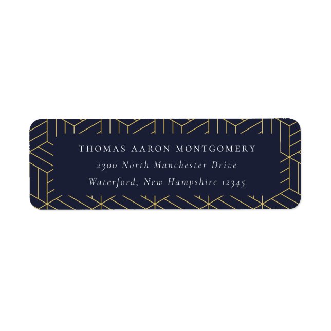 Navy Blue Geometric Patternadresse (Vorne)