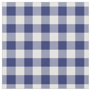 Navy Blue Gingham 1/2" Squares Stoff