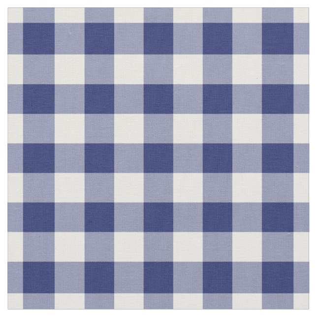 Navy Blue Gingham 1/2" Squares Stoff (Nahaufnahme)