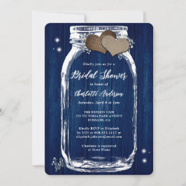 Navy Blue Gipskraut Floral Brautparty Einladung
