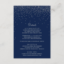 Navy Blue & Glam Silver Confetti Wedding Begleitkarte