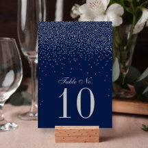 Navy Blue & Glam Silver Confetti Wedding