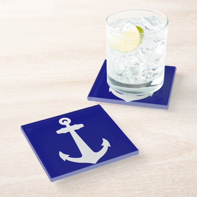 Navy Blue Glasuntersetzer (Schrägansicht)