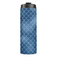 Navy Blue Glitzer Mermaid Scale-Muster