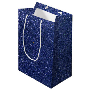 Navy Blue Glitzer Ombre Glitzern Glam Bat Mitzvah Mittlere Geschenktüte