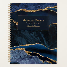 Navy Blue Gold Agate Beruflich Business Planer