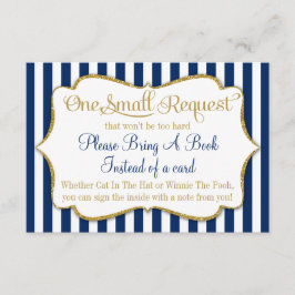 Navy Blue Gold Baby Duschkarte Buchen Begleitkarte
