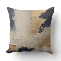 Navy Blue Gold Beige Abstrakt