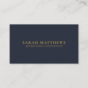 Navy Blue Gold Beruflich Modern Minimalistisch Visitenkarte