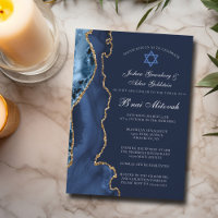 Navy Blue Gold B'nai Mitzvah Elegantes Party