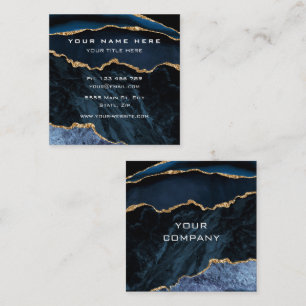 Navy Blue Gold Business Card Design Ihre eigene Quadratische Visitenkarte