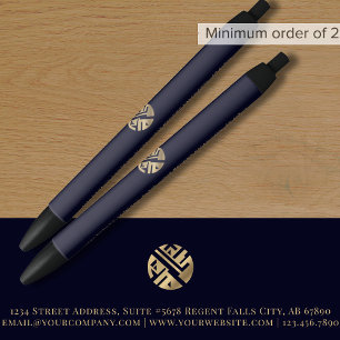 Navy Blue Gold Business Office Kugelschreiber