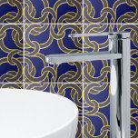 Navy Blue & Gold Celtic Knot Seamless Muster Tile Fliese<br><div class="desc">Elegantes keltisches Knoten nahtlos Muster,  um eine spirituelle Touch zu Ihrer Zuhause hinzuzufügen.</div>