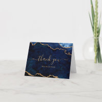 Navy Blue & Gold Dankeschön Card