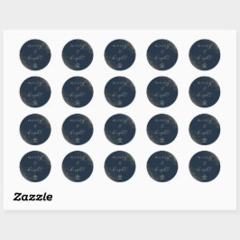 Navy Blue Gold Dust Holiday Seal Sticker