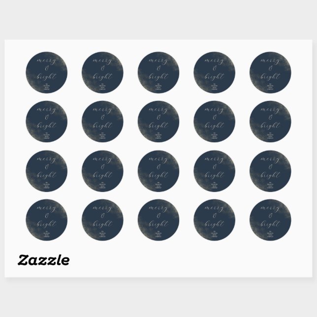 Navy Blue Gold Dust Holiday Seal Sticker (Blatt)
