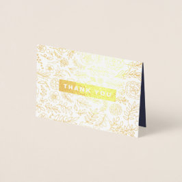 Navy Blue Gold Floral Luxury Vielen Dank für Ihre  Folienkarte
