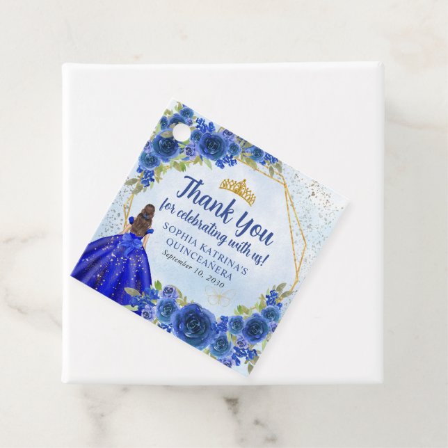 Navy Blue Gold Floral Princess Crown Vielen Dank Geschenkanhänger (Beispiel)