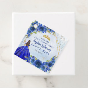 Navy Blue Gold Floral Prinzessin Tiara Vielen Dank Geschenkanhänger