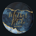 Navy Blue & Gold Foil Agate Mutter der Braut Magnet<br><div class="desc">Navy Blue & Gold Foil Aquarell Marmor Agate Gilded Geode Design, mit modernen und Script-Schriftart. Trendy und schicke Hochzeitsmutter des Brautmagneten! ~ Karo mein Shop zu sehen, die gesamte Hochzeitssuite für dieses Design!</div>
