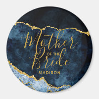 Navy Blue & Gold Foil Agate Mutter der Braut
