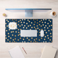 Navy Blue Gold Glitzer Dot Gemustert