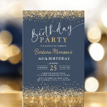 Navy Blue Gold Glitzer im Alter von 60 Jahren Einladung<br><div class="desc">Feiern Sie mit diesem Navy Blue Gold Glitzer im Alter von 60 Jahren eine stilvolle Meilenstein. Das elegante und denkwürdige 60-jährige Jubiläum mit marinebasischem Hintergrund und glänzenden goldenen Glitzer-Akzenten lädt zum Verweilen ein. Ob für ein festes Abendessen oder ein lebendiges Party, dieses schicke Design fügt dem Anlass eine Touch Glamour...</div>
