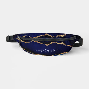 Navy Blue Gold Glitzer Individuelle Name Fanny Pac Bauchtasche