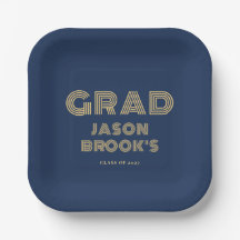 Navy Blue Gold Graduation Party