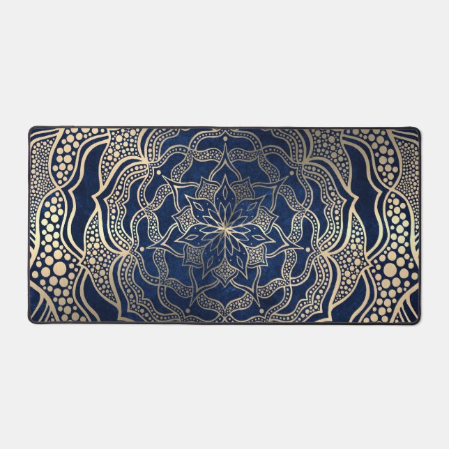 Navy Blue & Gold Mandala Luxe Reiki Yoga Studio (Recto)