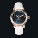 Navy Blue Gold Marmor Benutzerdefiniert Name Watch Armbanduhr<br><div class="desc">Uhren mit Monogram Name Agate Navy Blue Gold Edelstein Marble Geode Glitzer Sparkle Personalisiert Geburtstag - Geburtstag oder Hochzeitsschau Geschenk / Beißig - Add Your Letter / Name - Text oder Entfernen - Make Your Special Gift - Neu formatieren und verschieben oder entfernen und fügen Sie Text / Elemente mit...</div>