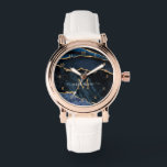 Navy Blue Gold Marmor Benutzerdefiniert Name Watch Armbanduhr<br><div class="desc">Uhren mit Monogram Name Agate Navy Blue Gold Edelstein Marble Geode Glitzer Sparkle Personalisiert Geburtstag - Geburtstag oder Hochzeitsschau Geschenk / Beißig - Add Your Letter / Name - Text oder Entfernen - Make Your Special Gift - Neu formatieren und verschieben oder entfernen und fügen Sie Text / Elemente mit...</div>