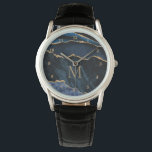 Navy Blue Gold Marmor Custom Letter Watch Geschenk Armbanduhr<br><div class="desc">Sehen Sie mit Monogram Agate Navy Blue Gold Edelstein Marble Geode Glitzer Sparkle Personalisiert Geburtstag - Geburtstag oder Hochzeitsgeschenk / Beißig - Add Your Letter / or Name - Text oder Entfernen - Make Your Special Watches Geschenk - Neu formatieren und verschieben oder entfernen und fügen Sie Text / Elemente...</div>