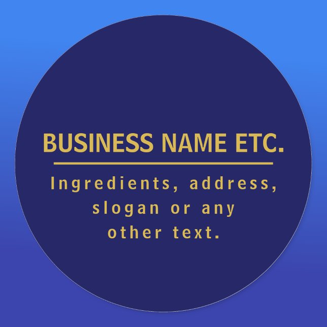 Navy Blue & Gold Mehrzweck Runder Aufkleber (Von Creator hochgeladen)