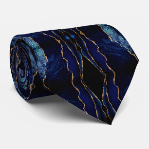 Navy Blue Gold Moderne Neck Tie Krawatte