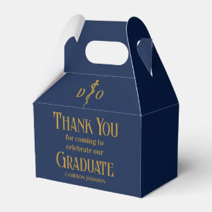 Navy Blue Gold Osteopath Graduation Party Geschenkschachtel