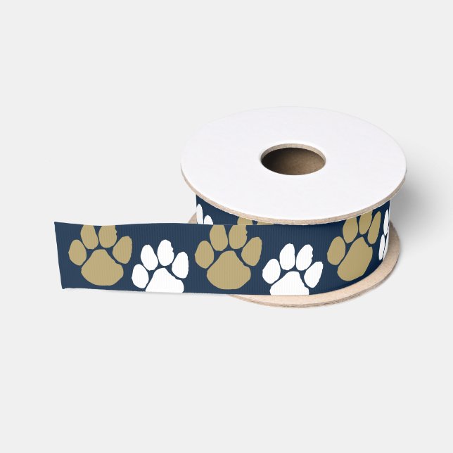 Navy Blue & Gold Repetierungspapier Ripsband (Spule)
