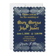 Navy Blue Gold Silver Yellow Wedding