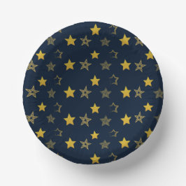 Navy Blue Gold Silvester Party Pappteller