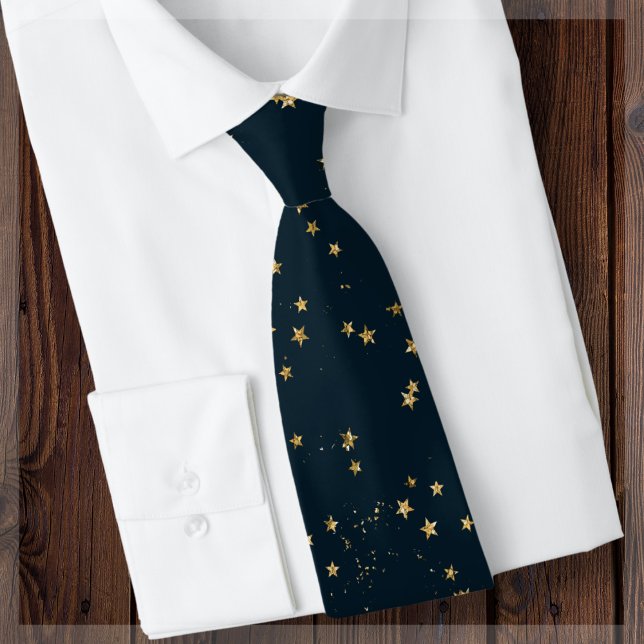 Navy Blue & Gold Stars | Krawatte (Von Creator hochgeladen)