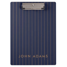Navy Blue Gold Stripe Personalisiert Classic Moder Klemmbrett